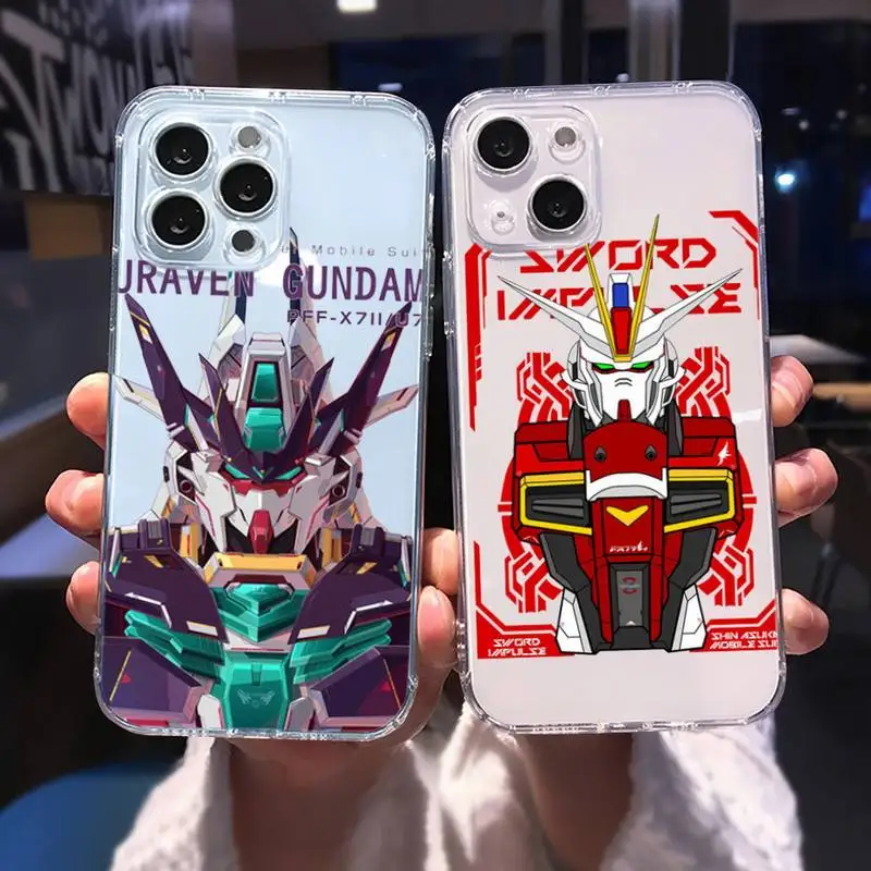 

Mecha GUNDAM Phone Case For iphone 13 12 11 8 7 plus mini x xs xr pro max Transparent soft