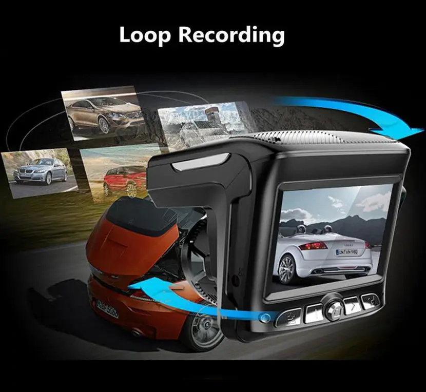 Радар детектор и Автомобильный видеорегистратор два в одном комбо 1008P камера