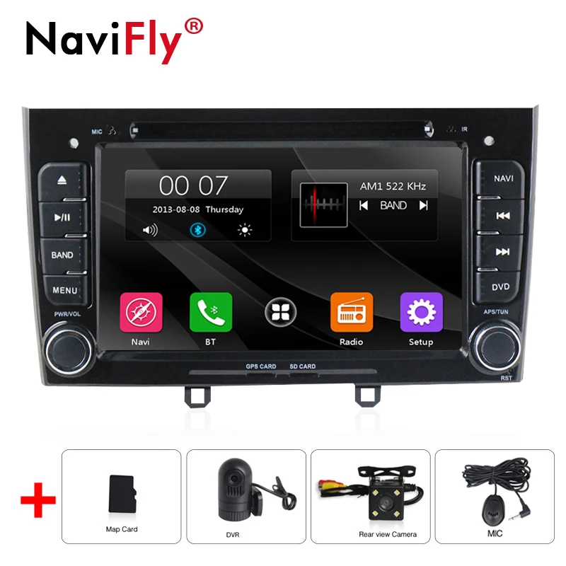 Автомобильный аудио плеер для peugeot 408 308 308SW 2din DVD мультимедиа с gps навигацией SD карта Bluetooth стерео - Цвет: view camera with DVR