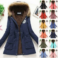 fur faux women jacket outwear winter trench hooded warm windproof coat parka