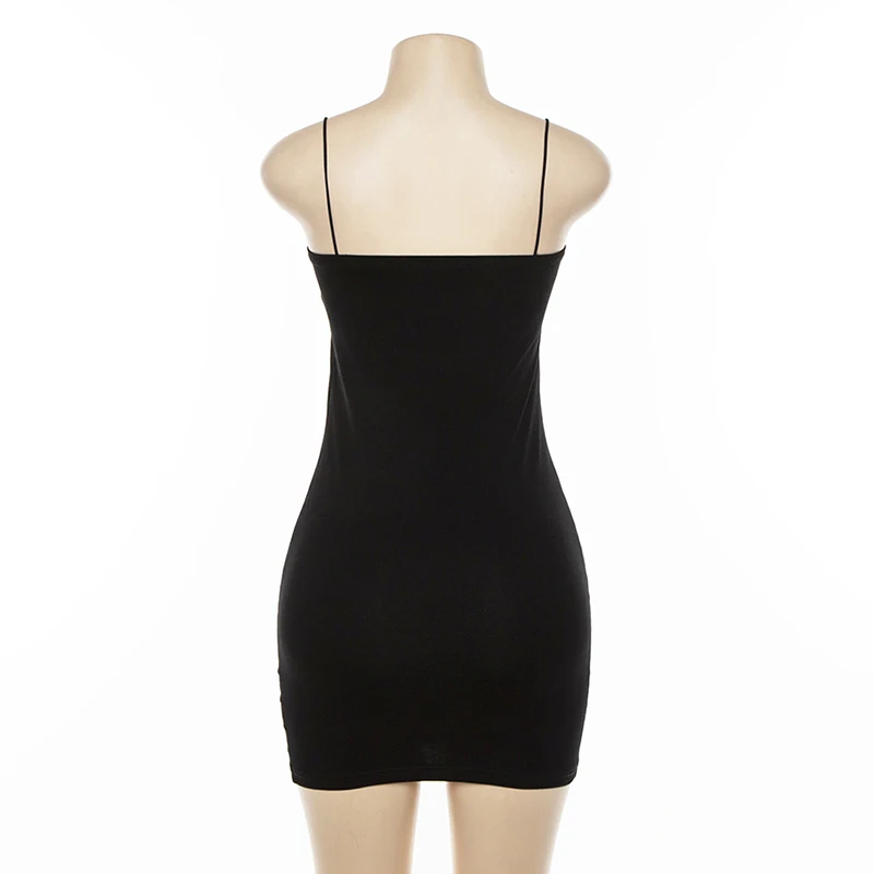 

2021 Summer Fashion Casual Skirt Sexy Backless Sleeveless Bag Hip Women's Solid Color Slim Knit Suspenders Low-Cut Sexy Dress