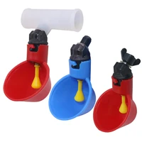 10 pcslot automatic quail drinker chicken waterer bowl straight pipe with yellow nipple farm poultry drinking water system