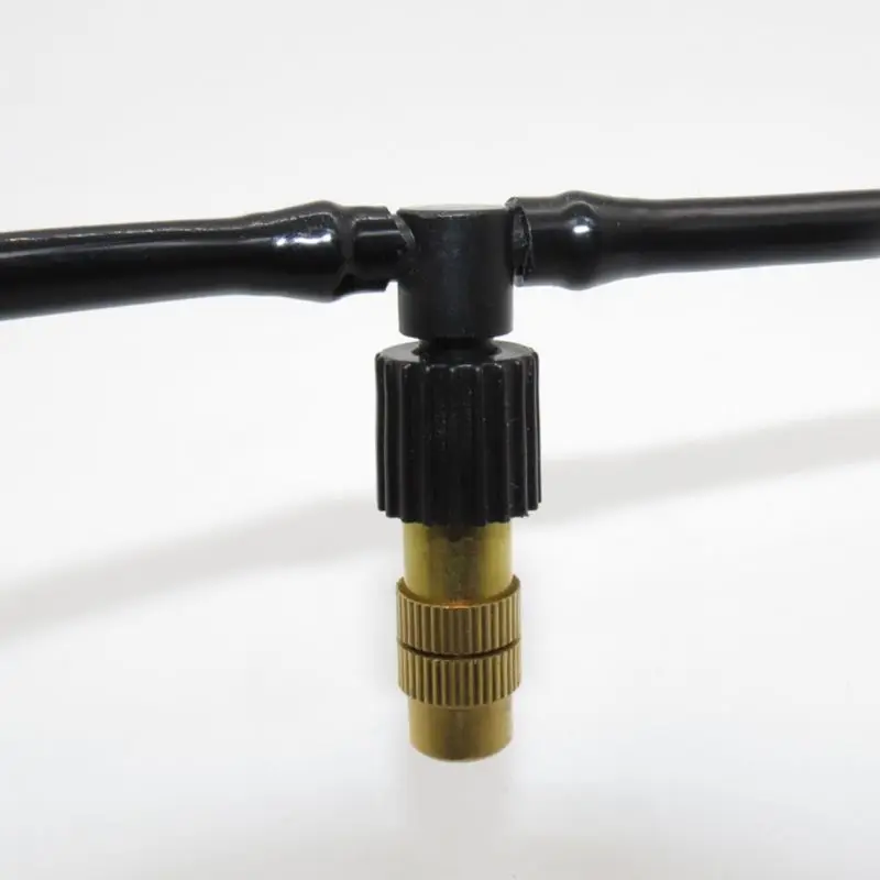 

Q9QF 20PCS Adjustable Copper Misting Nozzle 4/7mm Plastic Tee Connector Brass Cooling Nozzle for Watering Irrigation Sprinkle