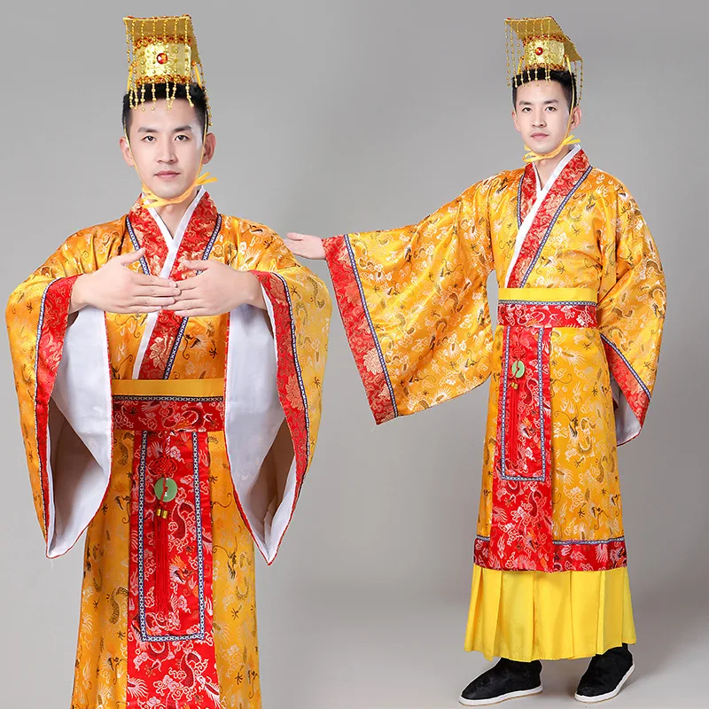 

Emperor Costume Ancient Costume Qin Dynasty Han Ancient Dragon Robe Prince Men's Costume Performance Cosplay Costumes