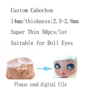 Onwear 50 шт., супертонкие стеклянные кабошоны для фото глаз, 14 мм (пожалуйста, предоставьте цифровой файл)