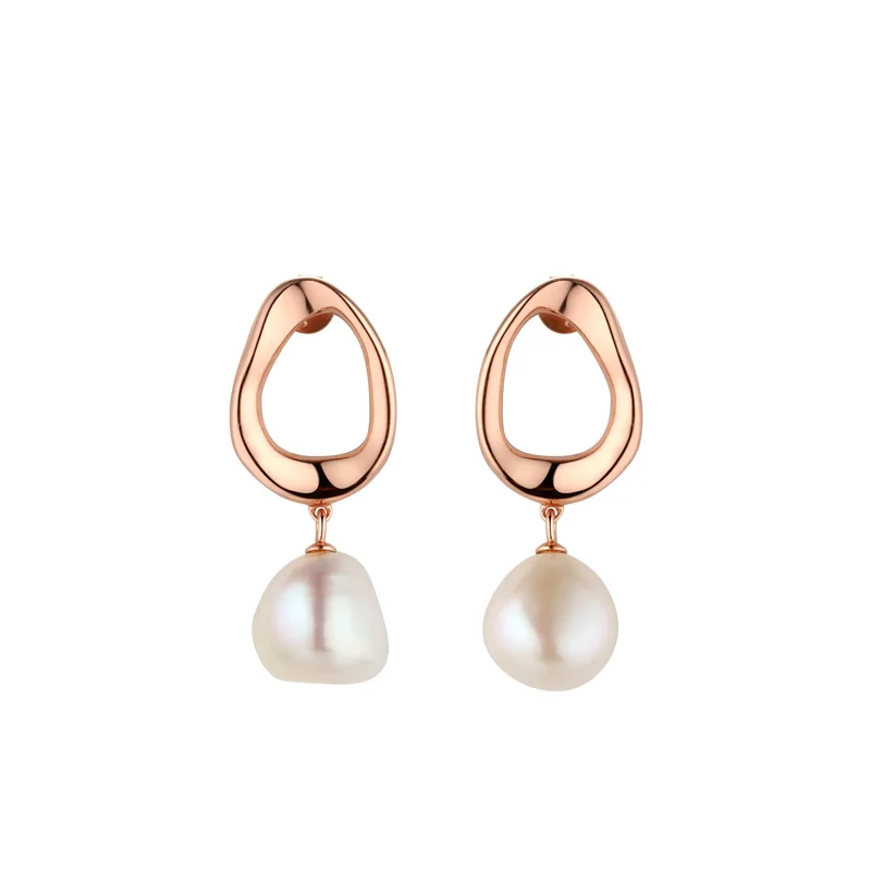 

Simulated Pearl Dangle Earring for Women Brincos Geometric White Baroque Bead Drop Earrings Punk Ear Jewelry