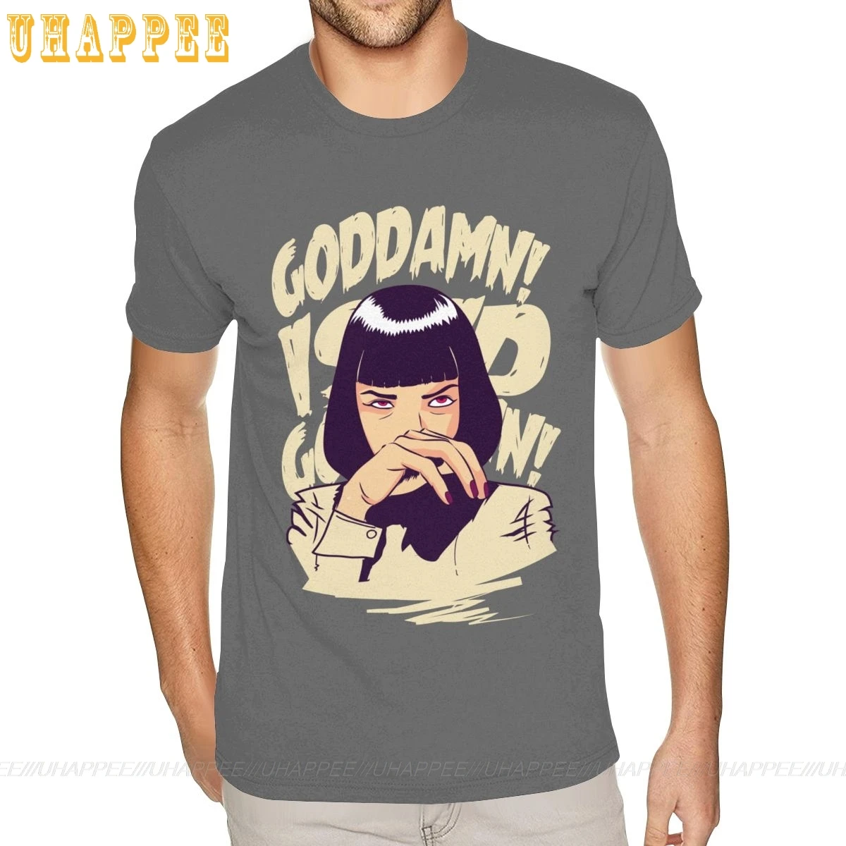Киноцеллюлоза фантастика Quentin Tarantino Teeshirts Young Guy фитнес рубашка для мужчин с