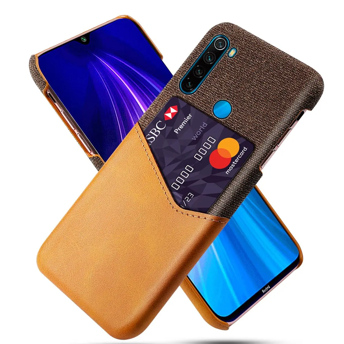 Чехол-бумажник для Xiaomi Redmi Note 8 комбинированный защитный чехол из кожи и мягкой