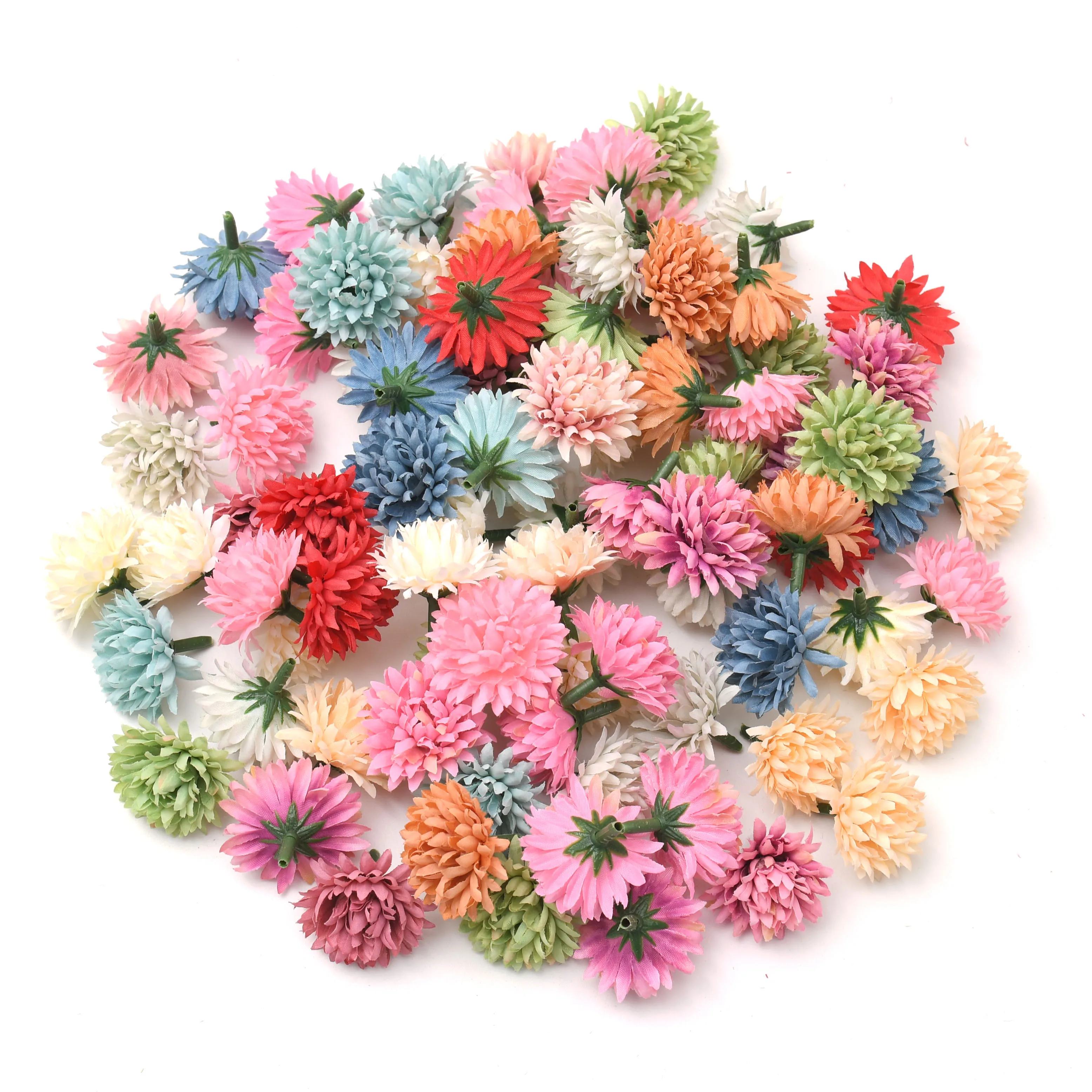 

50pcs Mini Artificial Silk Flowers Head For Wedding Decoration DIY Wreath Gift Box Scrapbooking Craft Fake Flower Heads