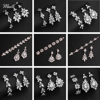 miallo fashion full austrian crystal bracelet and big earrings set wedding jewelry set bridal jewelry for women