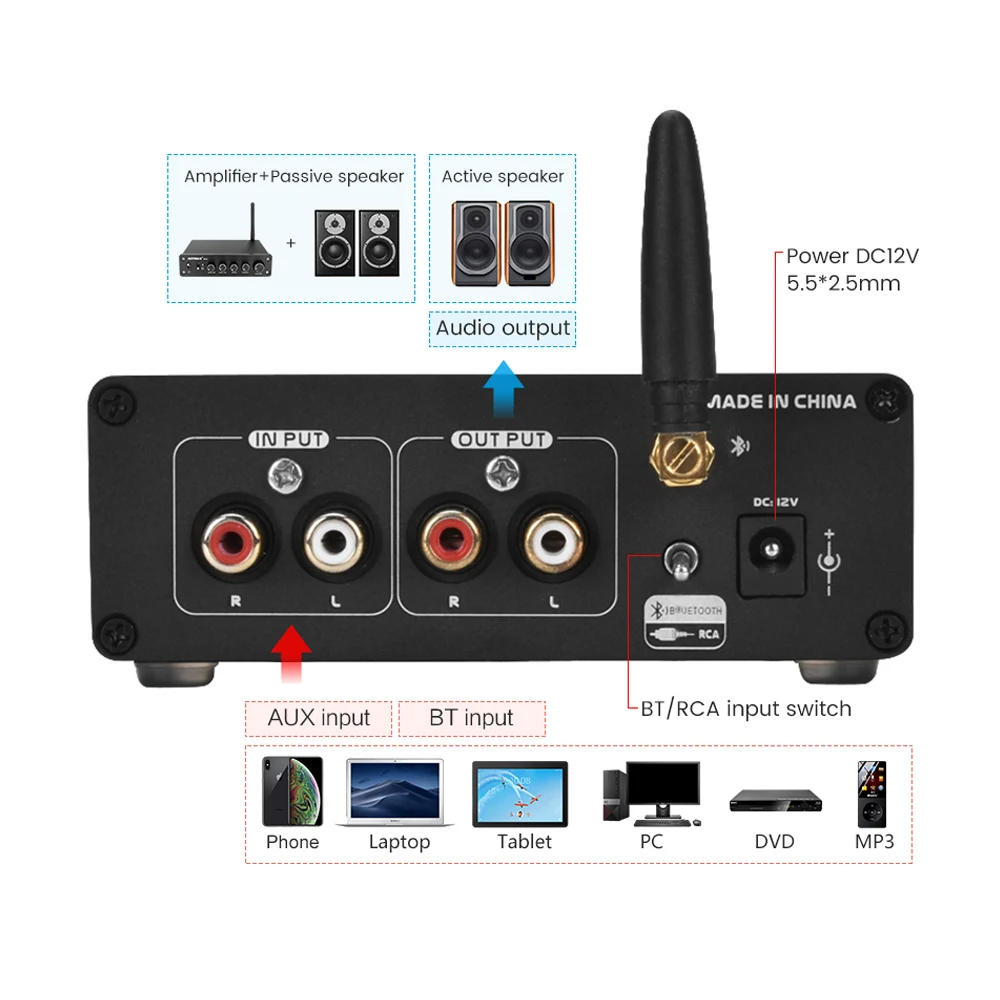 Усилитель Bluetooth Hi-Fi предварительный усилитель Bile Preamp 6j5 вакуумный трубный с