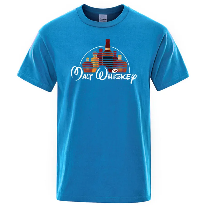

Summer New Cool TShirt Men's Short-sleeved Malt Whiskey T-shirt Loose O-neck T-shirt Interesting Alcohol Drunk Cotton T-shirt