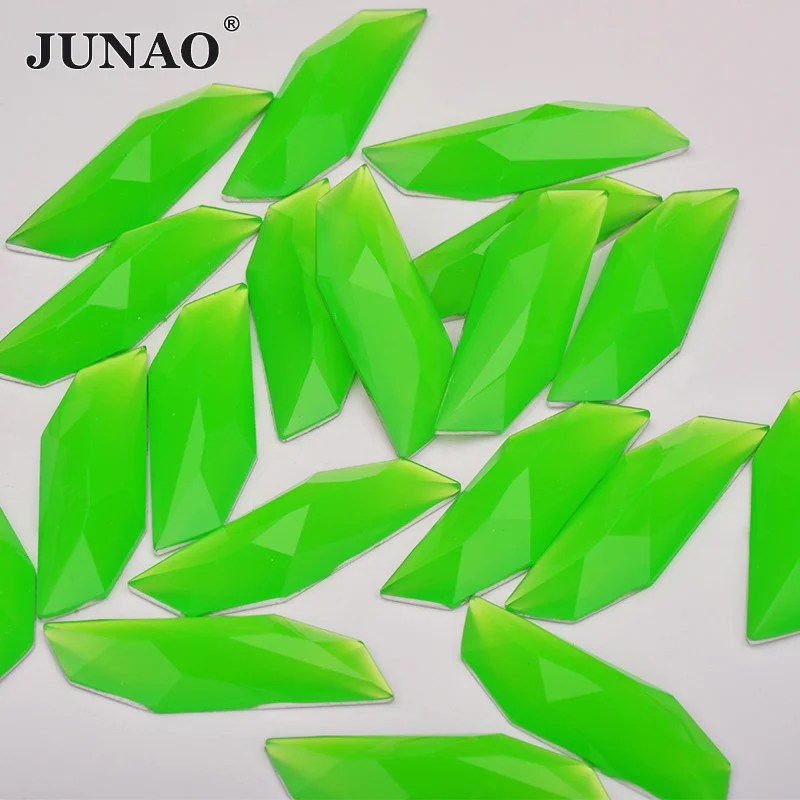 Neon Green 15x47 мм конфетно-зеленые большие прямоугольные хрустальные стразы с плоским основанием, Необычные полимерные драгоценные камни, украшение из кристалла, не сшитый Алмазный страз - Цвет: Neon Green