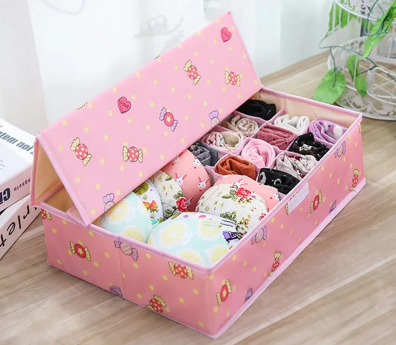 Candy B washable Шкаф Ящики-органайзеры для нижнего белья тканевый коллекционный Органайзер Hosehold ящик для хранения носков портативный складной шкаф аккуратный Чехол - Цвет: Candy B washable