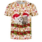 Рождественская Мужская футболка с 3D изображением щенка, новый стиль, горячая Распродажа в стиле джентльмена, дизайн футболка с коротким рукавом, летние модные мужские футболки