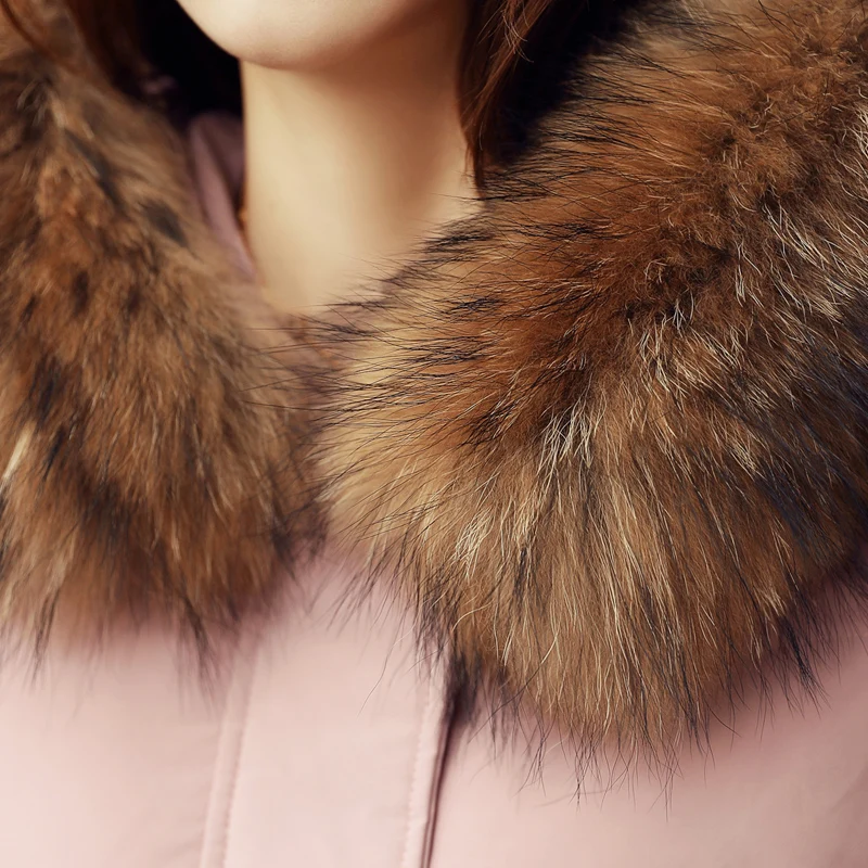 Модная зимняя куртка на утином пуху женская шуба из натурального меха с меховым