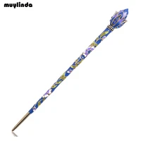 muylinda chinese style lotus flower enamel hair pin stick accessories women costume classic metal hair clip jewelry