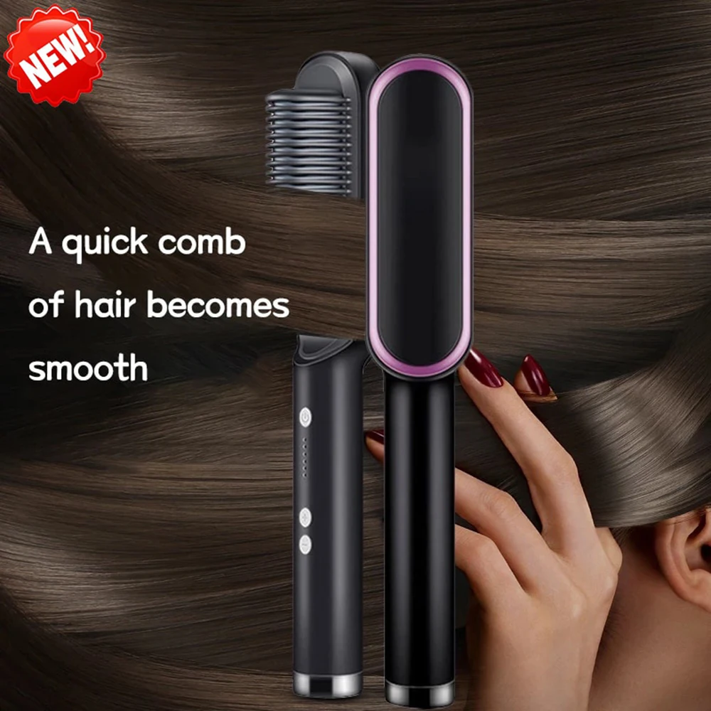 

Multifunctional Hair Straightener Comb Curler Flat Iron Tourmaline Ceramic Hair Straighting Curling Irons Corrugation Styler Hot