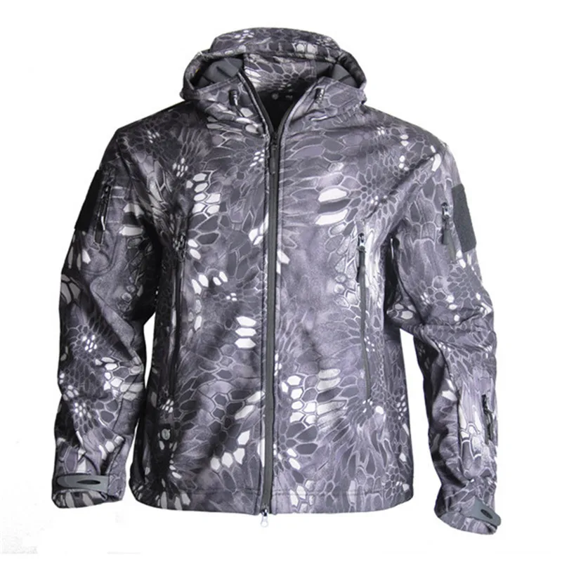 Men Outdoor TAD Jacket Waterproof Tactical Softshell Hooded Jacket Black Green Men Outdoor Jacket Waterproof TAD Coat Shark Skin