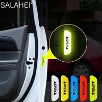 4 pcs car door stickers open reflective tape warning mark decals reflective open notice bicycle accessories car decoration style