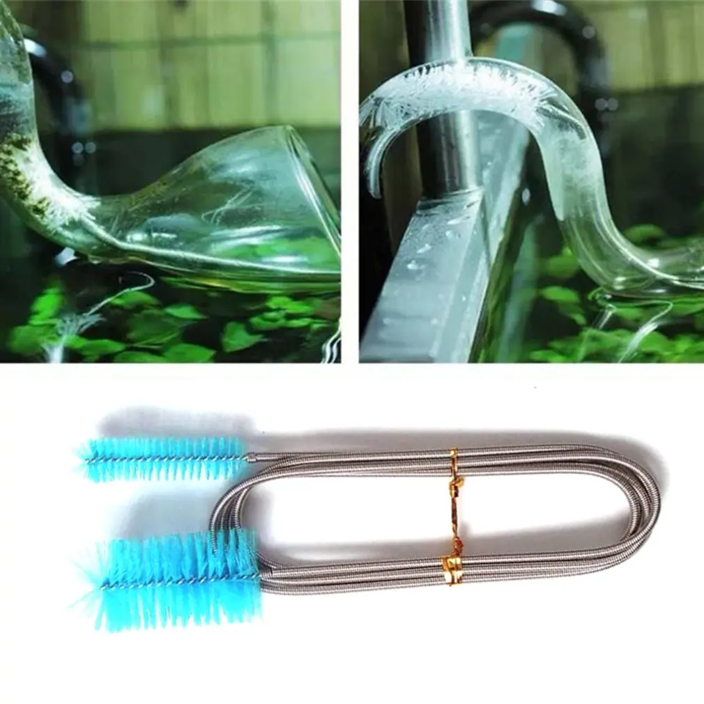 

90/155/200cm Pipe Cleaning Brush Air Tube Flexible Double Ended Hose Aquarium Accessories Tank Cleaner Water Filter Nylon