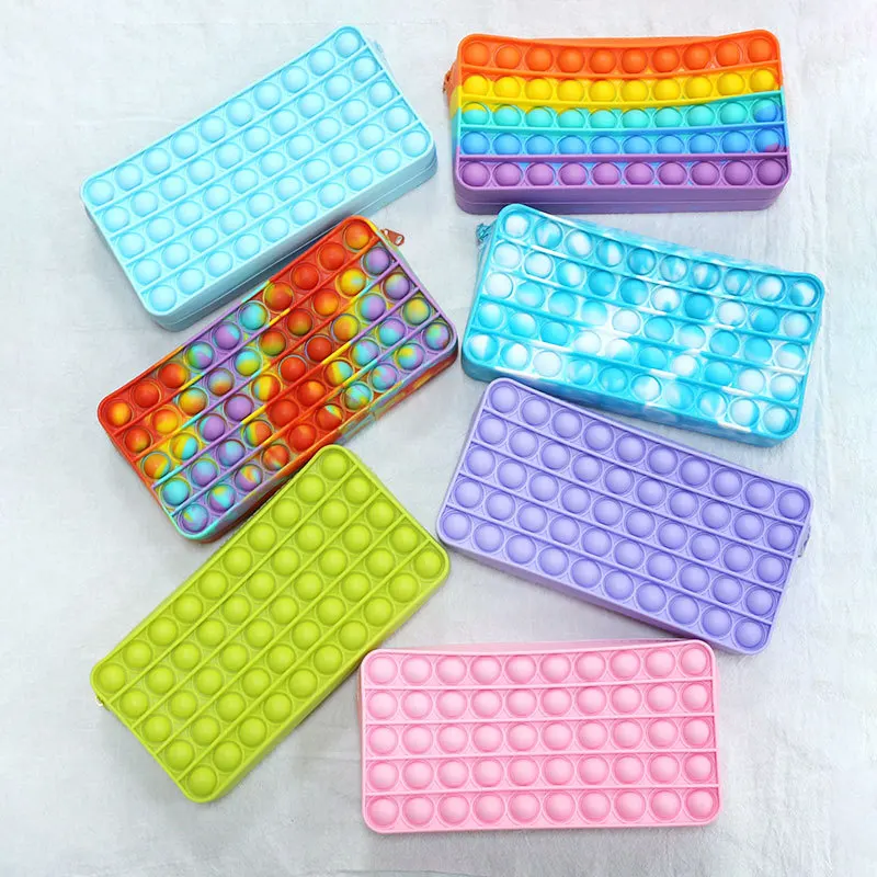 

Fidget Toys Bubble Sensory Cute Stationery Pencil Box Children's Decompression Stationery Box Storage Bag Pencil Soft Case