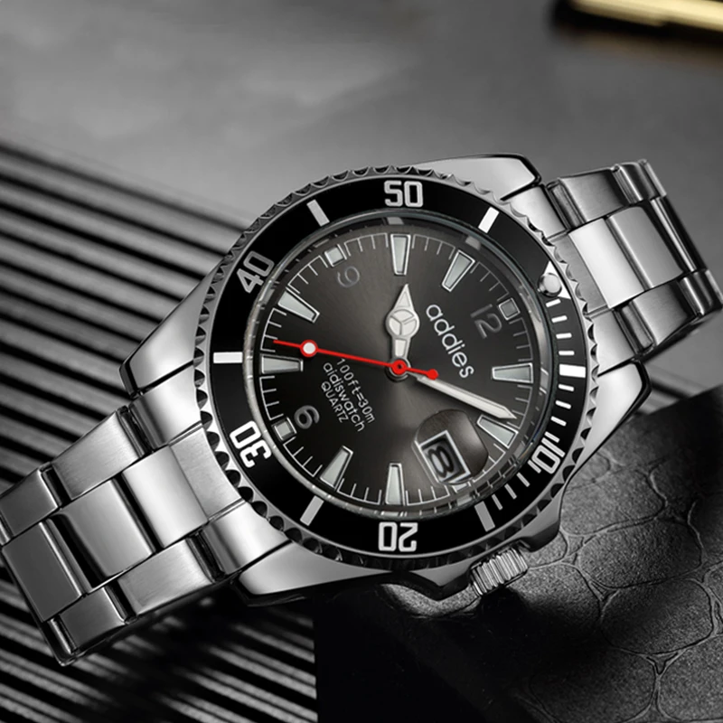 Фото Мужские часы бренда ADDIES мужские спортивные вращающийся ободок GMT сапфировое
