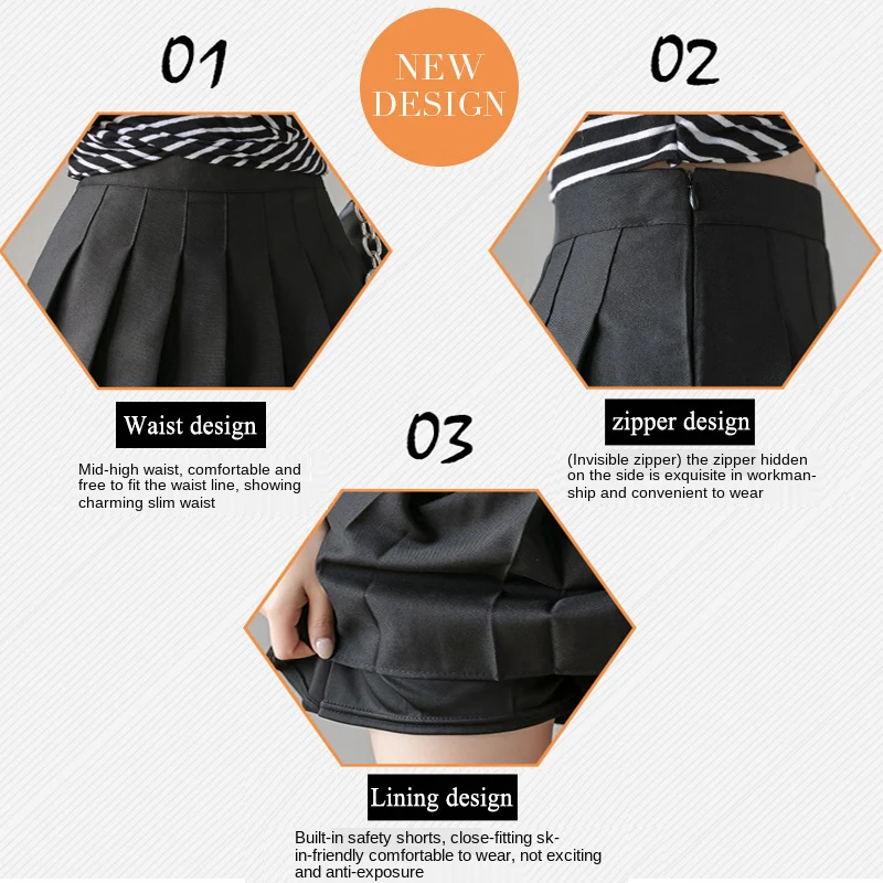 

Pleated Skirt Short Skirt Spring And Summer 2021 New High Waist Slim Short Skirt Black Large A-line College Skirt Fashion Skirt