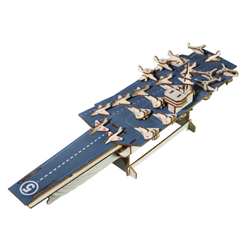 

3D Puzzle Model Adult Wooden Assembled Large Aircraft Carrier Ship Model Puzzle DIY Children's Toys