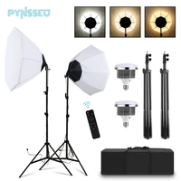 pynsseu 150w photography lighting kit dimmable selfie lighting professional photo lighting octagon box for live studio youtube