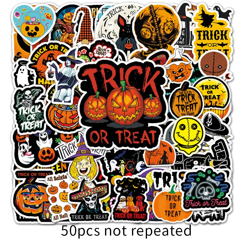 

50 pcs PVC Cool Car Stickers Halloween Graffiti For Kids Children Bicycle Motorcycle Skateboard Stickers for Car Laptop Luggage