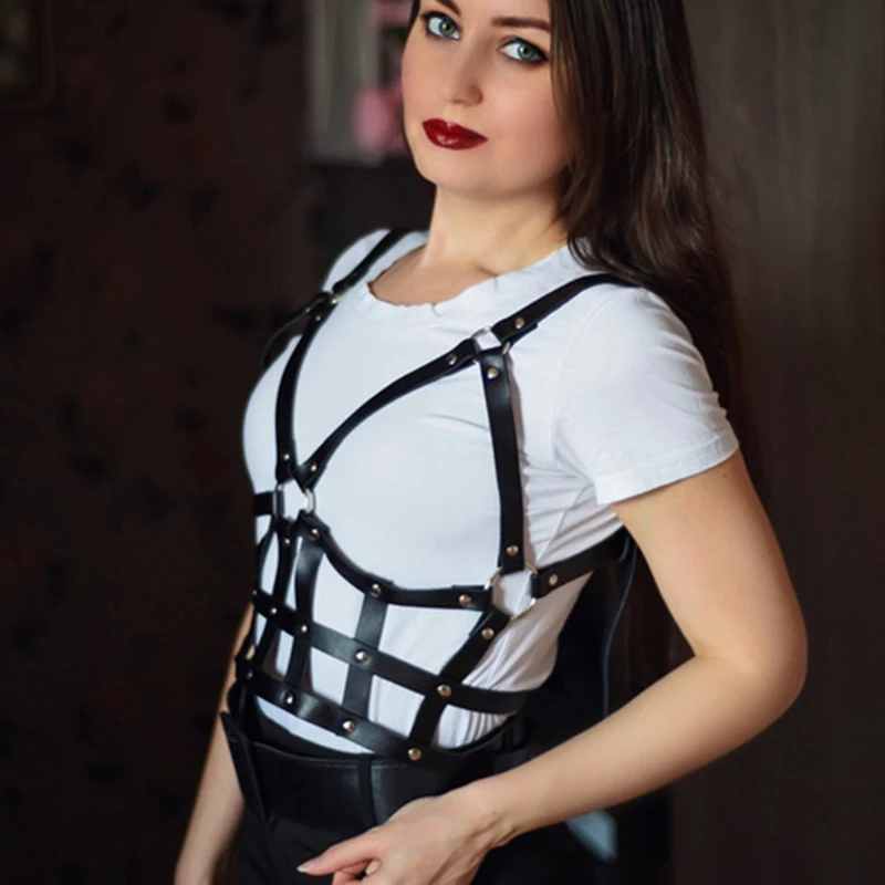 Leather Bra Chest Body Sexy Women Harness Bridal Garters Goth Seks Belts Waist Bondage Cage Erotic Garter Belt Suspender Lingeri |