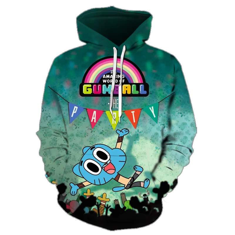 Новинка 2021 толстовка Gumball Amazing World с капюшоном свитшот уличная одежда