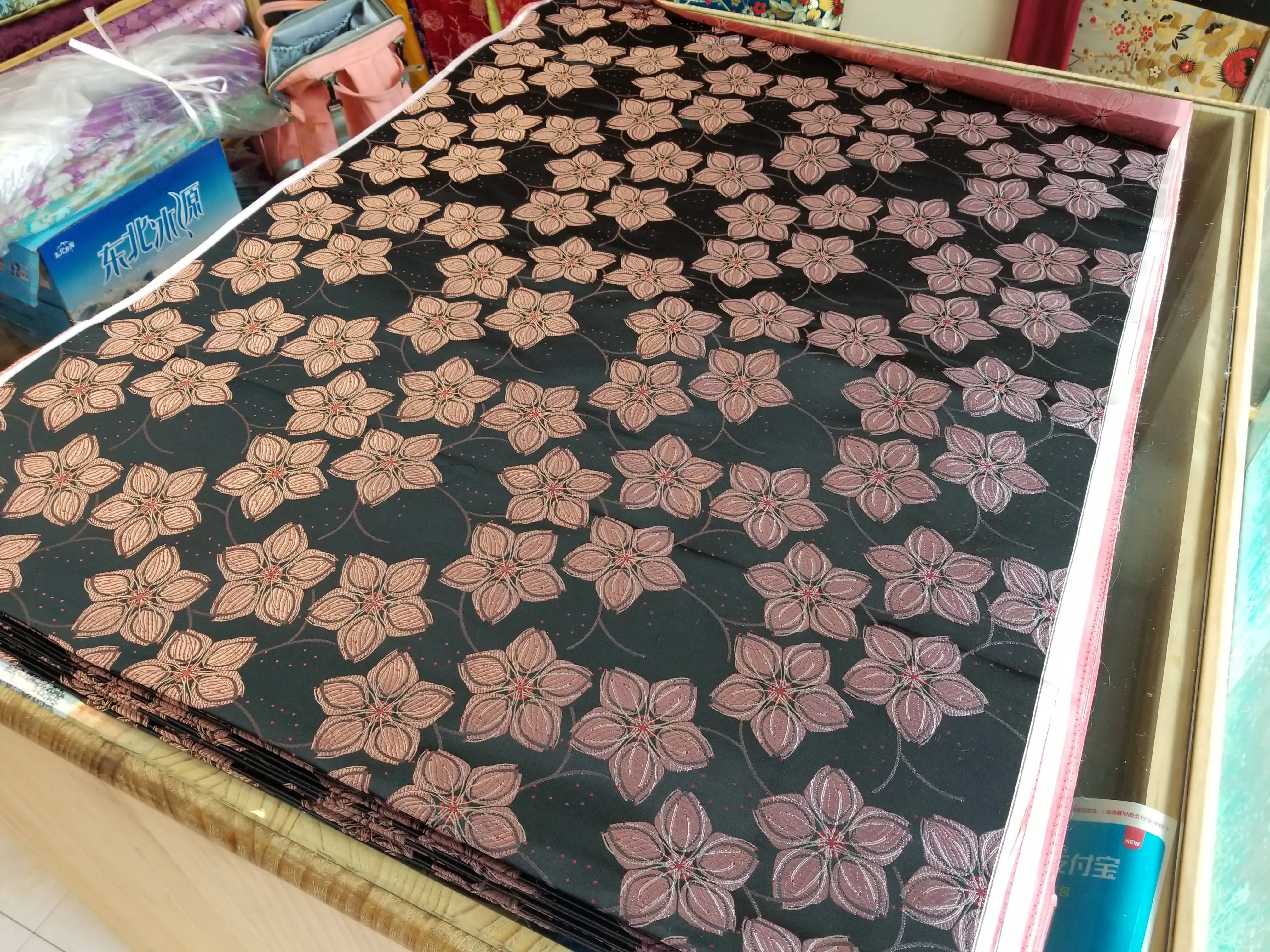 Китайская шелковая парча тканая Дамасская ткань cheongsam Подушка Черная задняя