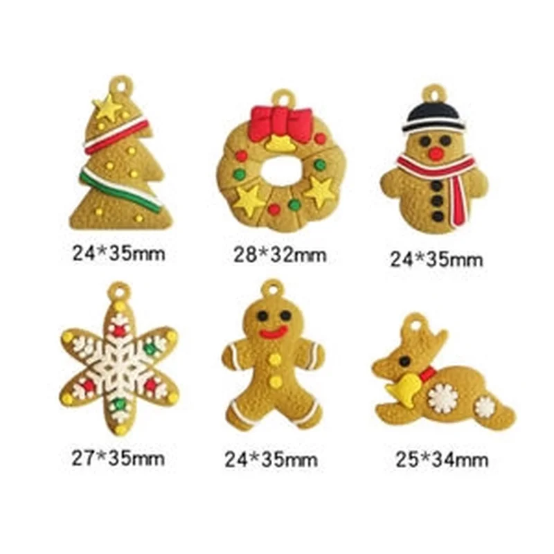6 шт./лот милые украшения в виде пряничного человечка рождественские олень