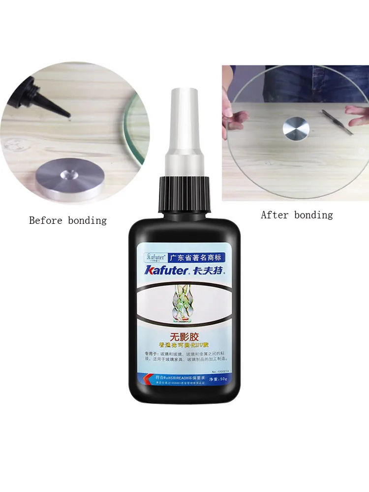 

2021 Kafute Strong 50ml Kafuter UV Glue Curing AdhesiveLED UV Flashlight UV Curing Adhesive Crystal Glass and Metal Bonding