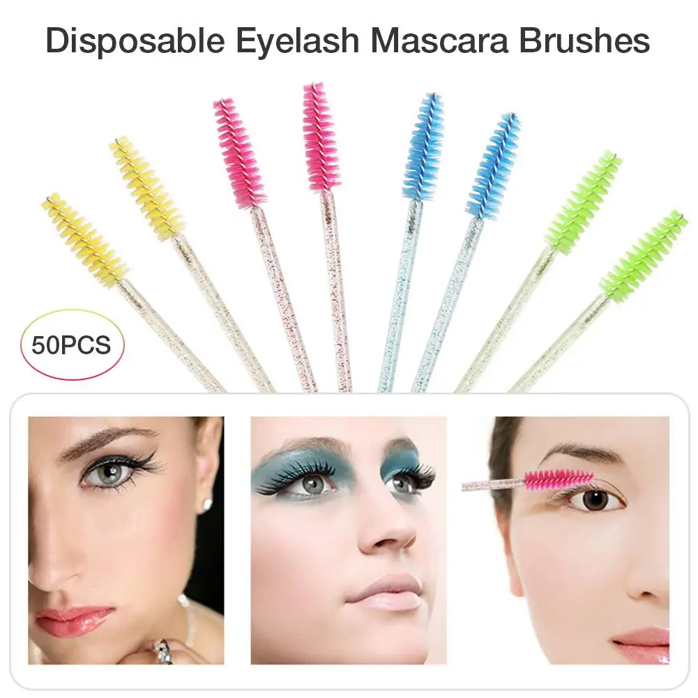50 шт./компл. искусственные кисти для туши ресниц палочки аппликатор Прививка