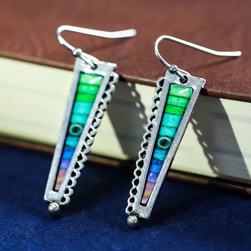 Длинные красочные серьги в стиле бохо с кристаллами для женщин металлические