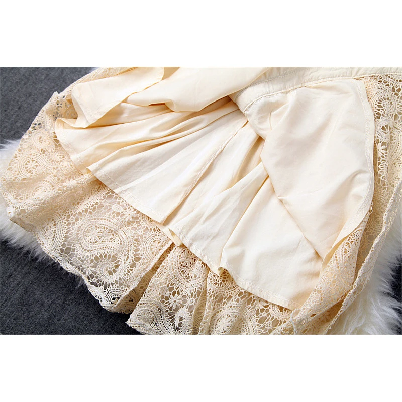 

Dress Runway High Quality Women Spring 2021 New Designer Fashion Lantern Sleeve Hollow Out Soluble Lace Dress Holiday Party