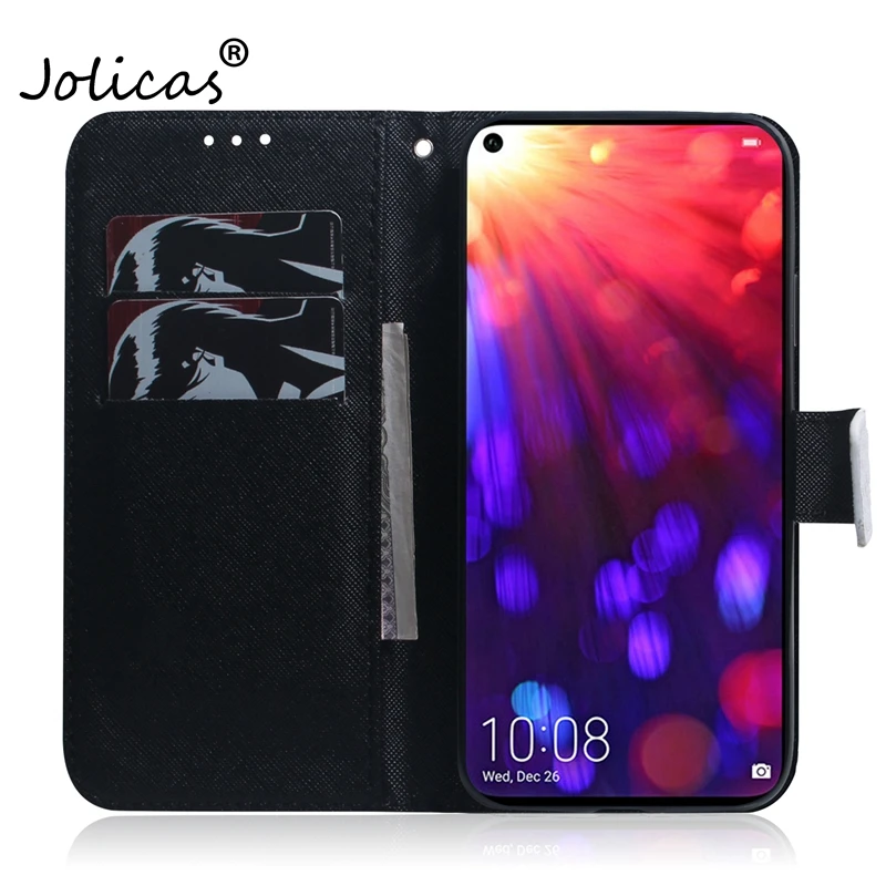 For Huawei Honor View 20 Case Wolf Panda Magnetic Flip Wallet Cover For Huawie Huawai Huwawei Honor View 20 Phone Cases 6.4" images - 6