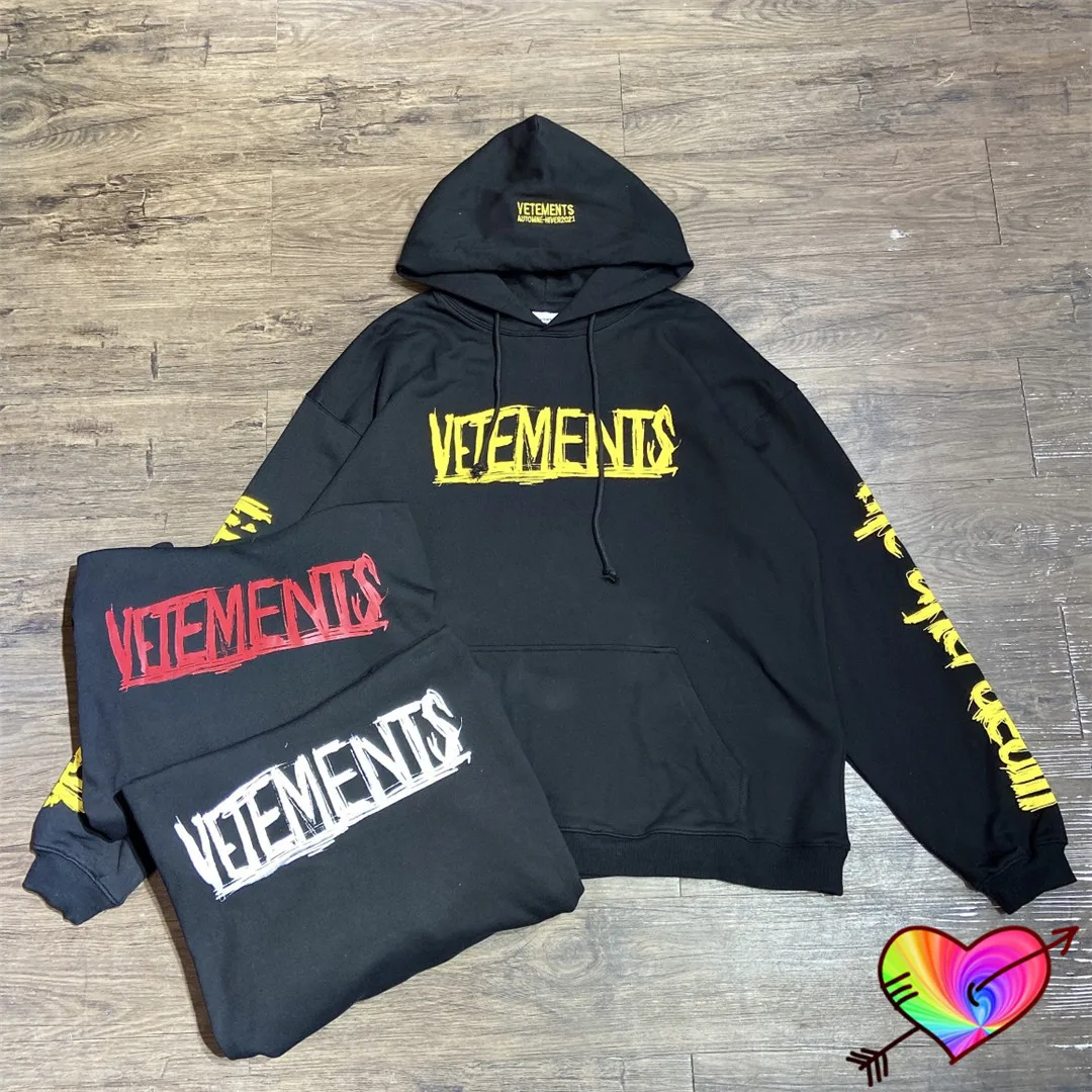 

2021FW VETEMENTS Hoodie Men Women 1:1 High Quality Graffiti Graphic Vetements World Tour Sweatshirts Oversize VTM Pullovers