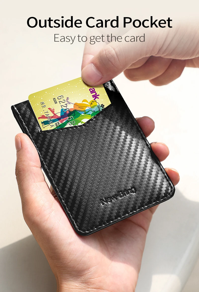 Чехол для карт NewBring органайзер из углеродного волокна зажим денег RFID блок
