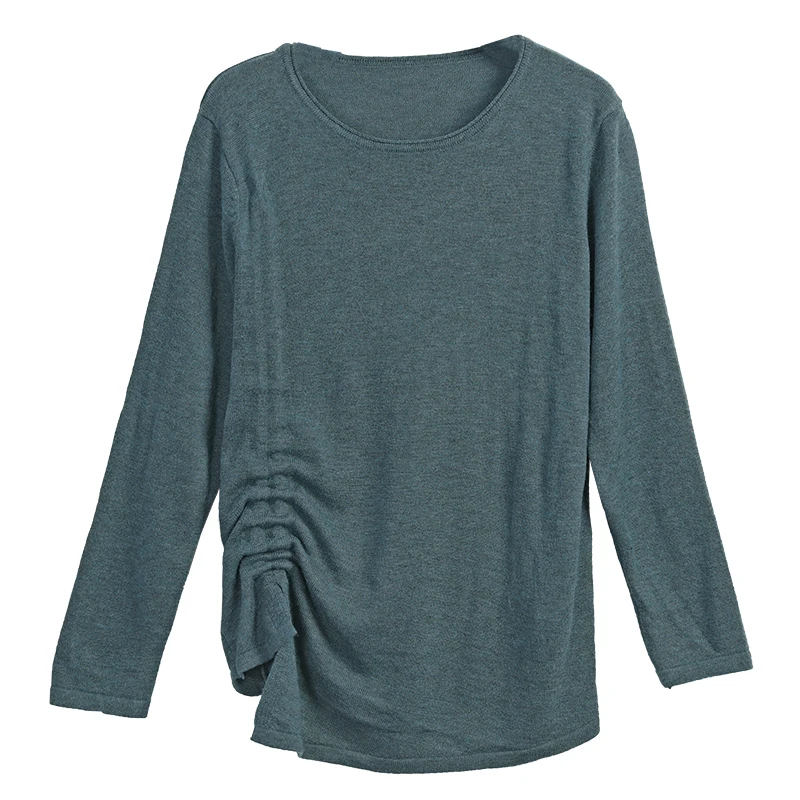 Женские хлопковые топы 2019 осень весна трикотажные футболки Draw String тонкие