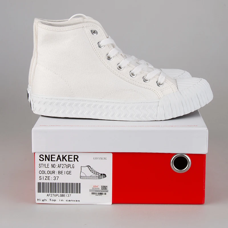 

Iijin Official Spring Summer New Fashion Casual All-Match Inner Increasing Canvas Trending Platform lace up High Top Women'Shoes