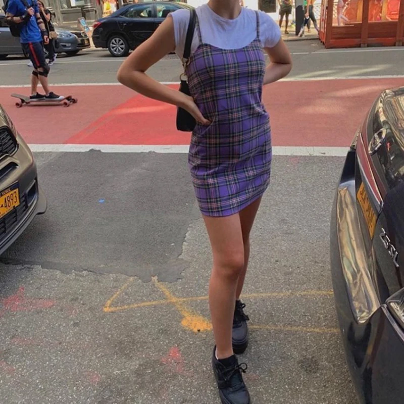 Сарафан женский летний в клетку трапециевидный силуэт размера плюс | Женская