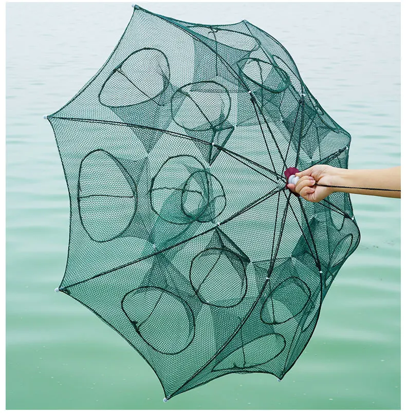 

4-20 Holes Automatic Fishing Net Nylon Foldable Catch Fish Trap Nets For Fish Shrimp Minnows Crab Cast Mesh Fishing Network Tool