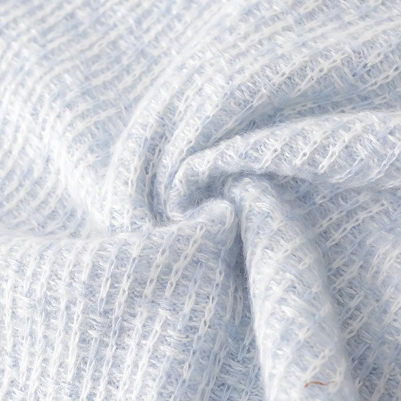 Женский кашемировый кардиган с длинным рукавом синий повседневный трикотажный