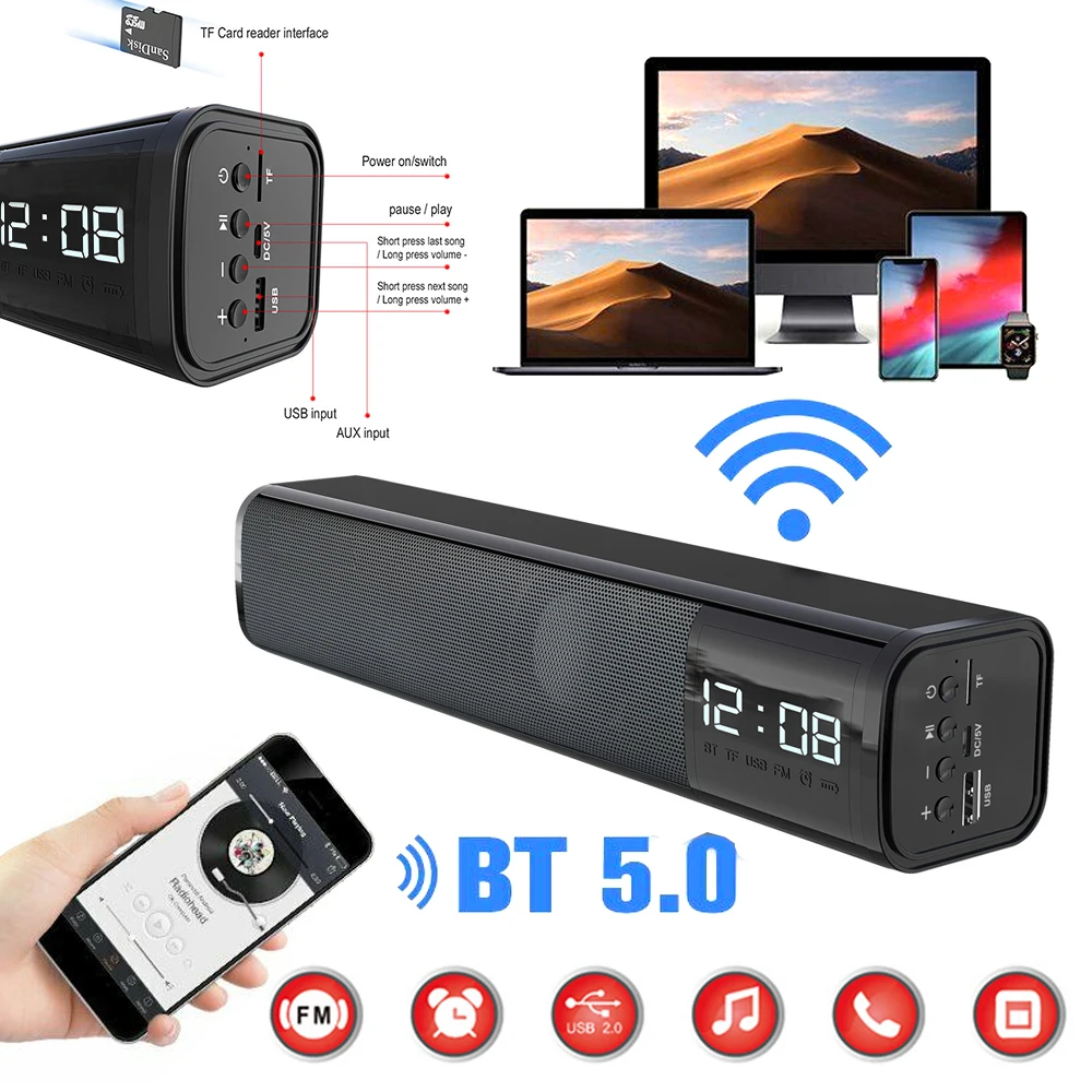 

Surround Sound Bar Wireless Subwoofer Speaker System TV Home Theater Bluetooth TV Speaker