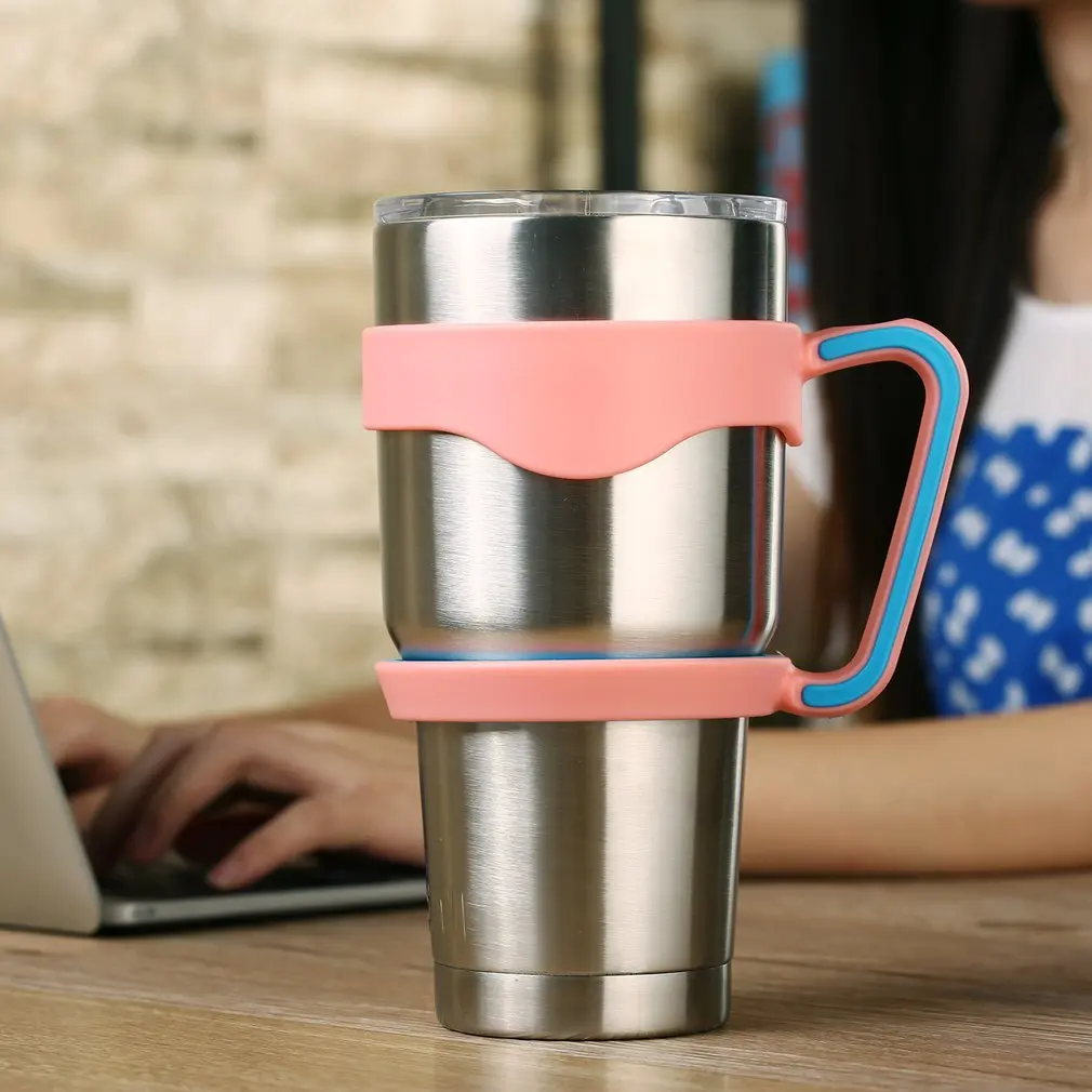 Розовый + синий ручной держатель пластиковые чашки ручка для YETI 30 унц. Rambler tumbler