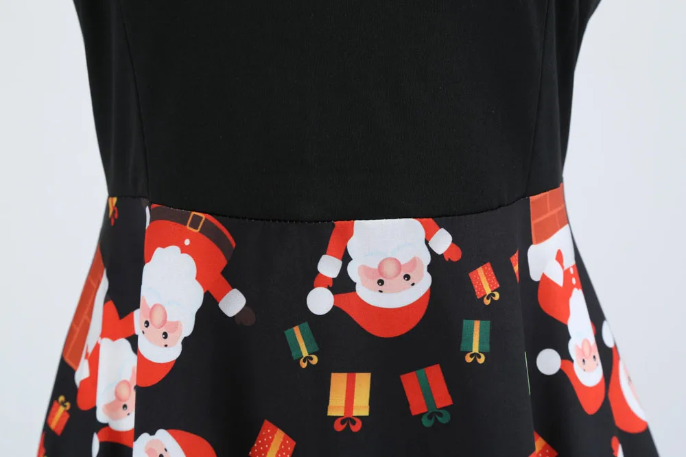 Зимние рождественские платья для женщин 50S 60S Винтаж халат качели Pinup элегантное